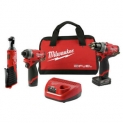 Sale! Milwaukee 2598-2457 M12 FUEL Hammer Drill & Impact Driver Kit w/ Ratchet New