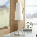 Sale! Modern Table Lamp Brushed Steel White Cone Shade for Living Room Bedroom Bedside