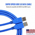 Sale! New USB 3.0 Male to Male Cable Cord for Data Transfer Hard Drive Blue 2FT