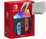 Sale! Nintendo Switch OLED Model with Neon Red Blue Joy-Cons and Screen Cleaning Cloth