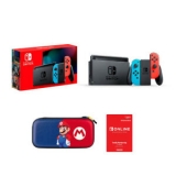 Sale! Nintendo Switch w/ Neon Joy Con + Travel Case + Nintendo Online 1 Yr Membership