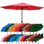 Sale! Outdoor Patio Umbrella Aluminum 8ft 9ft 10ft 13ft Common LED Option Beach Garden