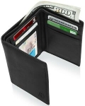 Sale! Real Leather Slim Wallets For Men Trifold Mens Wallet W/ ID Window RFID Blocking