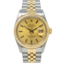Sale! Rolex Men’s Datejust 36 Yellow Gold & Steel 16013 Wristwatch – Champagne Face