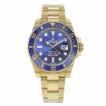 Sale! Rolex Submariner 116618 Blue on Blue 18K Yellow Gold Automatic Mens Watch