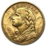 Sale! SPECIAL PRICE! 1897-1949 Swiss Gold 20 Francs Helvetia (BU)