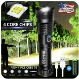 Sale! Super-Bright 90000LM LED Tactical Flashlight Torch With Rechargeable Battery