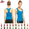 Sale! Tank Top Womens Sleeveless Yoga Gym Shirt Ribbed Basic Racer Back Workout Tops