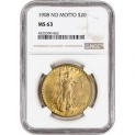 Sale! US Gold $20 Saint-Gaudens Double Eagle – NGC MS63 – 1908 No Motto