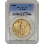 Sale! US Gold $20 Saint-Gaudens Double Eagle – PCGS MS65 – 1908 No Motto