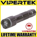 Sale! VIPERTEK Stun Gun VTS-T03 GRAY 500 BV Metal Rechargeable LED Flashlight