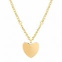 Sale! Welry Italian-Made Polished Curved Heart Pendant in 18K Gold-Plated Bronze, 18″