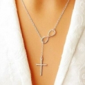 Sale! Women’s Fashion Jewelry 925 Sterling Silver Plated Infinity Cross Necklace 4-3