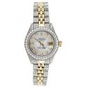 Sale! Womens Rolex Diamond Watch MOP Dial 6917 DateJust Two Tone Jubilee Band 2.60 CT.